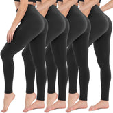 4-Pack Women's High-Waist Leggings Tummy Control, Stretchy & Perfect for Yoga, Gym