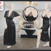 Two Hearts 2 piece silk long nighty